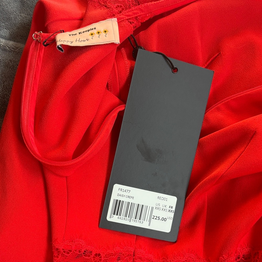 The Kooples Red Long Sleeve Dress with Lace - Picture 4 of 6